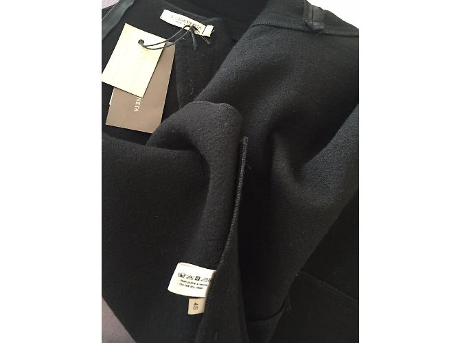 Abito Bottega Veneta in seta e lana nera Nero - vista 7
