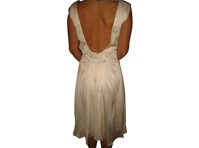Autre Marque Vestido de viscosa blanca satinada Martine Sitbon Blanco - vista 2
