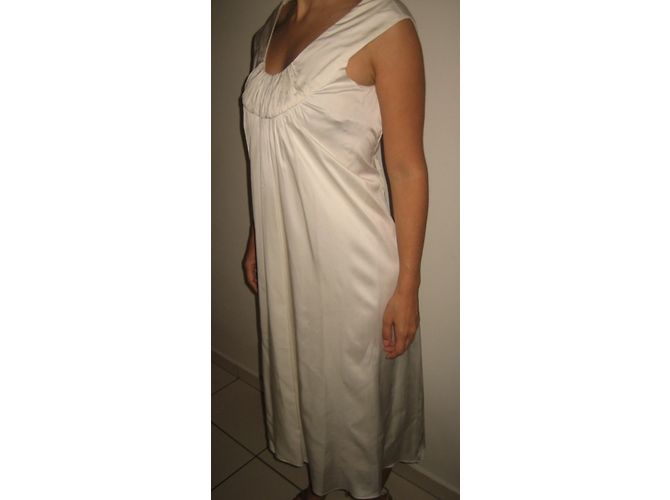 Autre Marque Vestido de viscosa blanca satinada Martine Sitbon Blanco - vista 3