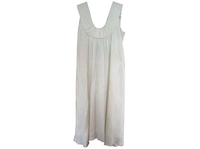 Autre Marque Vestido de viscosa blanca satinada Martine Sitbon Blanco - vista 4