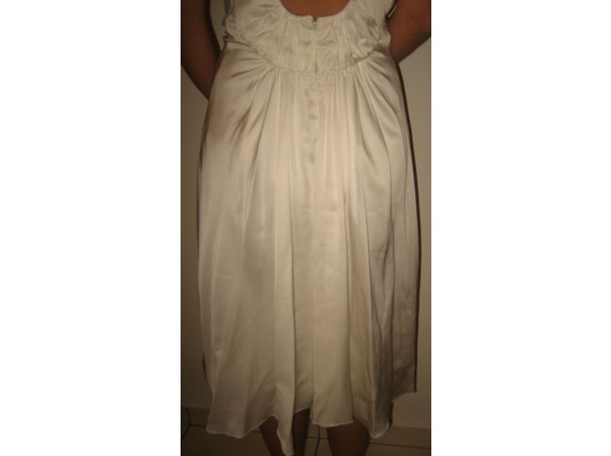 Autre Marque Vestido de viscosa blanca satinada Martine Sitbon Blanco - vista 5