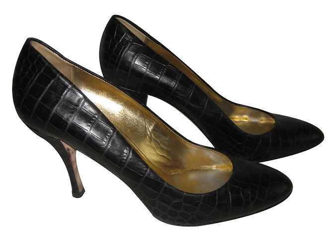 Décolleté DKNY in pelle di coccodrillo nera 40 Nero - vista 2
