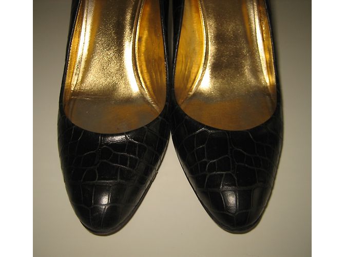 Décolleté DKNY in pelle di coccodrillo nera 40 Nero - vista 4
