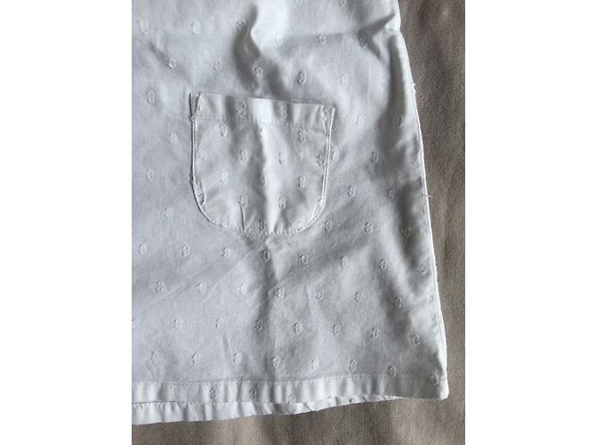 Petit Bateau Weißes Baumwollkleid 6 Monate - Ansicht 6