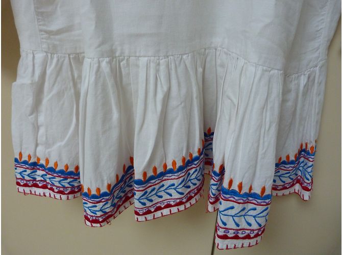 Autre Marque Túnica de algodón blanco con bordado a mano - vista 6