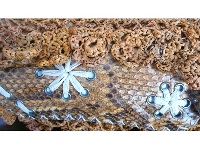 Sac à main Jamin Puech Cuir Effet Python Moutarde - vue 4