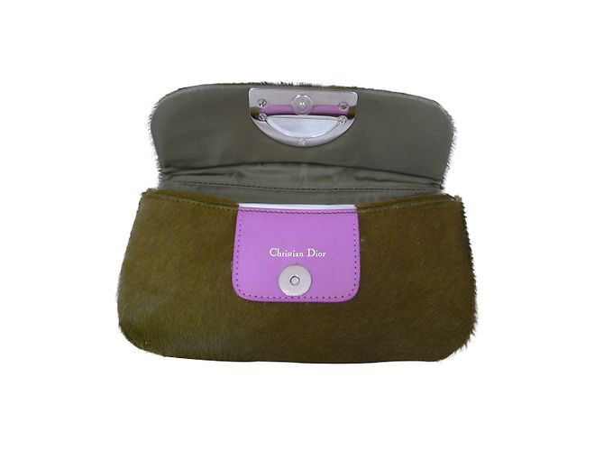 Pochette Christian Dior in pelle esotica verde - vista 2