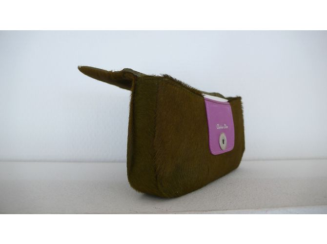 Pochette Christian Dior in pelle esotica verde - vista 3