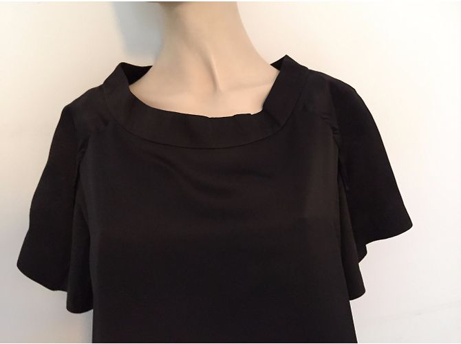 Autre Marque Rue du Mail by Martine Sitbon Schwarzes Viskosekleid - Ansicht 5