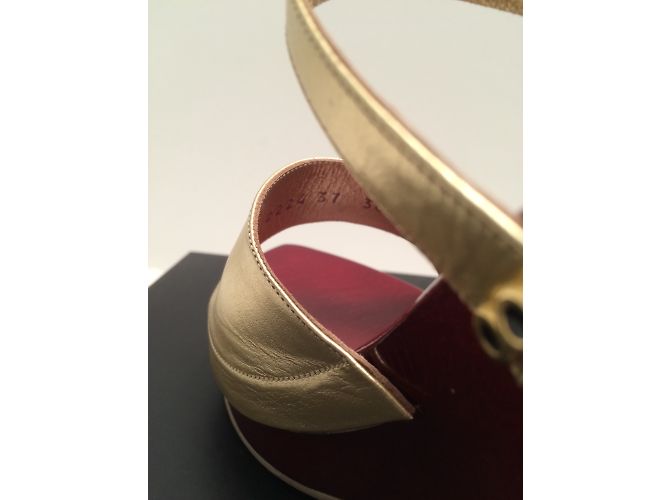 Sandali con zeppa Giuseppe Zanotti Pelle Oro Pallido - vista 5