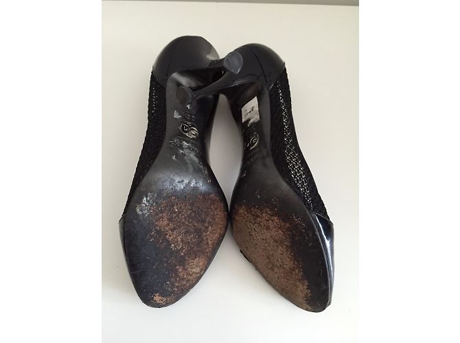 Décolleté open toe Dolce & Gabbana in vernice nera Nero - vista 6