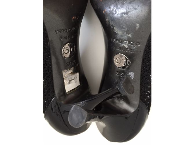 Décolleté open toe Dolce & Gabbana in vernice nera Nero - vista 8