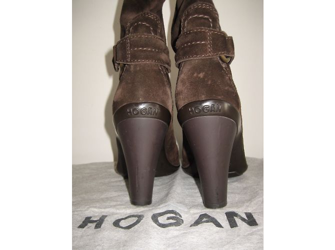 Botines Hogan de gamuza marrón Castaño - vista 4