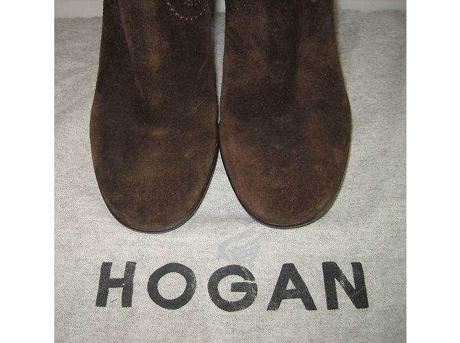 Botines Hogan de gamuza marrón Castaño - vista 6