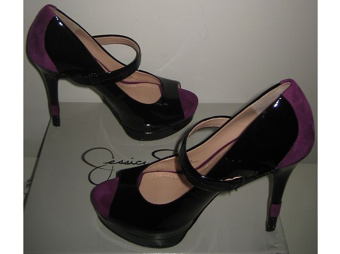 Autre Marque Décolleté Jessica Simpson in vernice nera a punta aperta Nero - vista 6