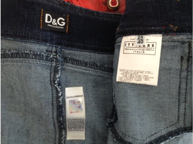 D&G Minirock aus Denim und Pythonleder Blau - Ansicht 7