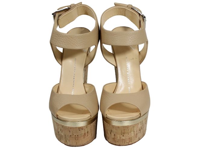 Sandali con zeppa Giuseppe Zanotti Good 115 pelle beige - vista 2