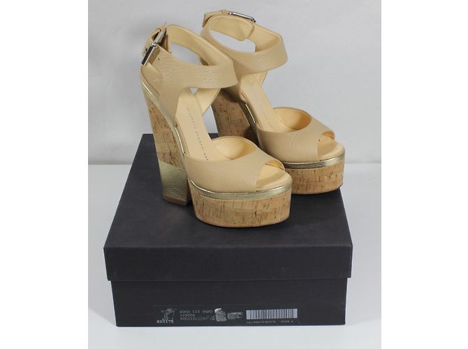 Sandali con zeppa Giuseppe Zanotti Good 115 pelle beige - vista 3
