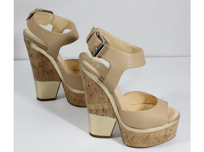 Sandali con zeppa Giuseppe Zanotti Good 115 pelle beige - vista 5