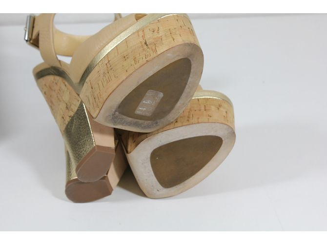 Sandali con zeppa Giuseppe Zanotti Good 115 pelle beige - vista 7