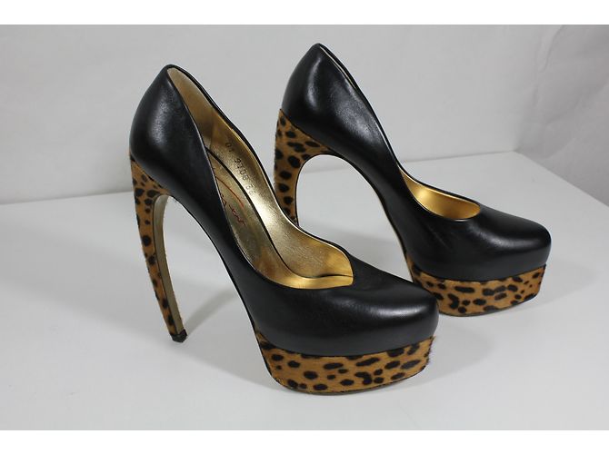Décolleté con plateau Walter Steiger in pelle nera taglia 36 Nero - vista 3