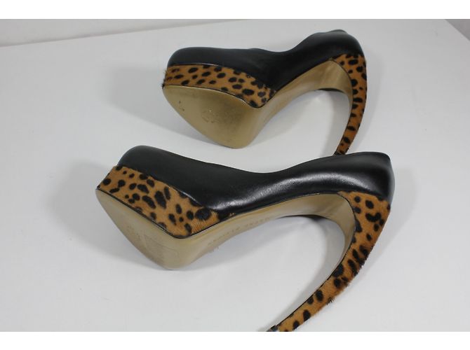 Décolleté con plateau Walter Steiger in pelle nera taglia 36 Nero - vista 4