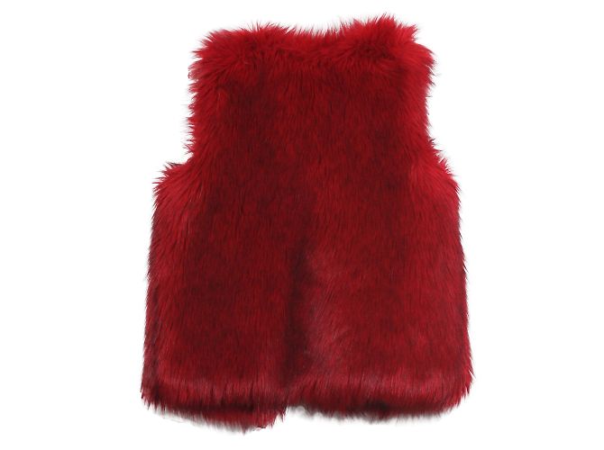 Little Marc Jacobs ärmellose Weste aus rotem Kunstpelz - Ansicht 2