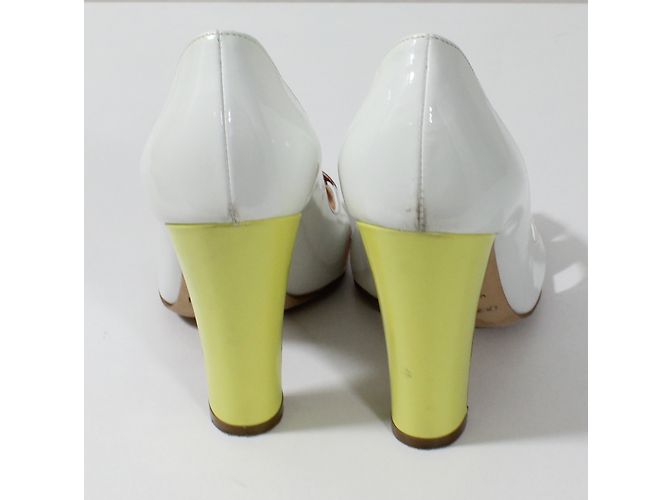 Sergio Rossi Lackschuhe Weiß mit offenem Zeh - Ansicht 4