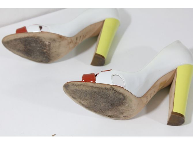 Sergio Rossi Lackschuhe Weiß mit offenem Zeh - Ansicht 7