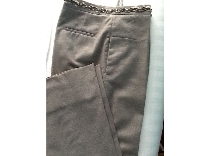 Calças Chanel de lã e cashmere cinza - vista 12