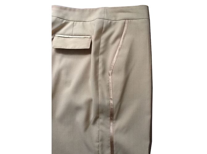 Autre Marque Pantalones Michel Payne de lana beige Talla 42 - vista 2