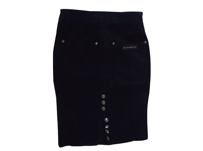 Falda de tubo en denim azul Burberry - vista 2