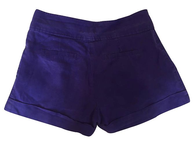 Pantaloncini in lino Topshop Viola Porpora - vista 2