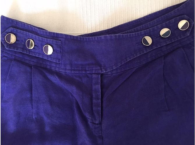 Pantaloncini in lino Topshop Viola Porpora - vista 3