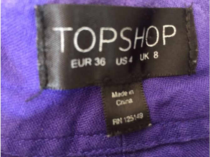 Pantaloncini in lino Topshop Viola Porpora - vista 4