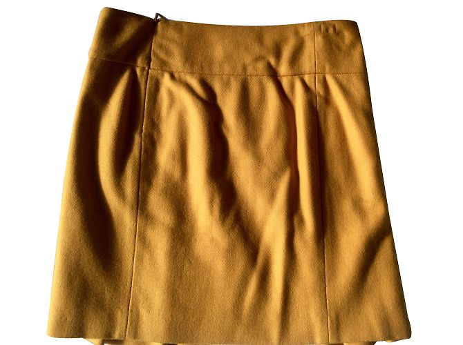 Falda plisada de lana amarilla Agnès b. Amarillo - vista 2