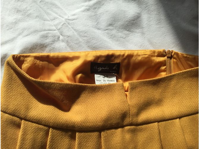 Falda plisada de lana amarilla Agnès b. Amarillo - vista 3
