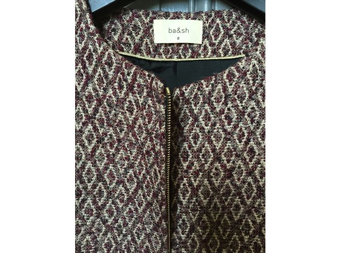 Bash kurzer Mantel bordeaux beige gold - Ansicht 3