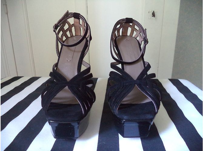 Sandali Bcbg Max Azria ADIA in pelle scamosciata nera taglia 39 Nero - vista 5