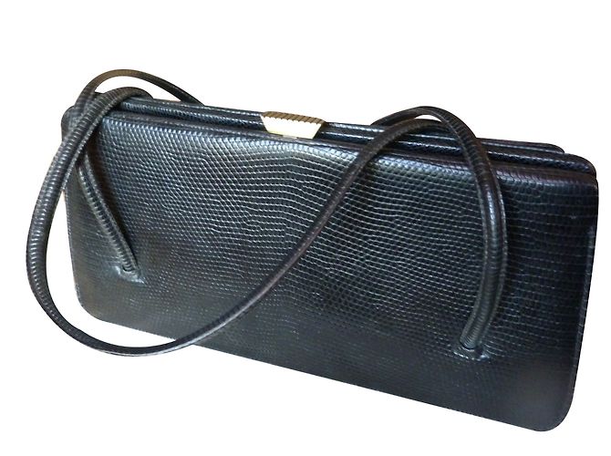 Autre Marque Handtasche aus schwarzem Eidechsenleder - Ansicht 2