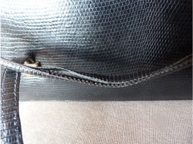 Autre Marque Handtasche aus schwarzem Eidechsenleder - Ansicht 5