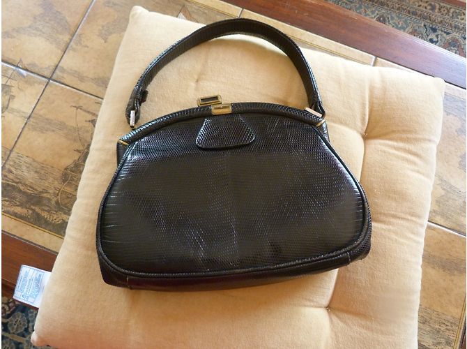 Autre Marque Handtasche aus schwarzem Eidechsenleder - Ansicht 3