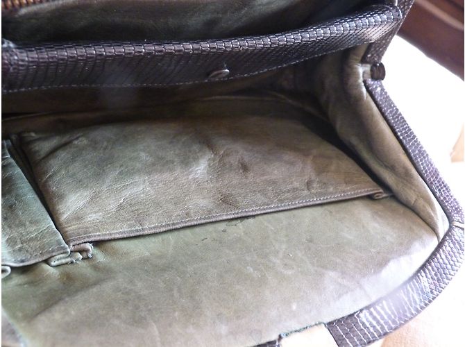 Autre Marque Handtasche aus schwarzem Eidechsenleder - Ansicht 7