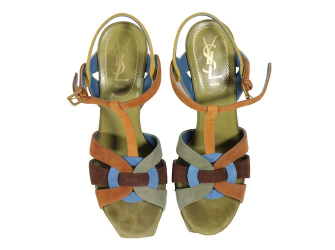 Sandali Yves Saint Laurent Tribute Nubuck 37 - vista 2