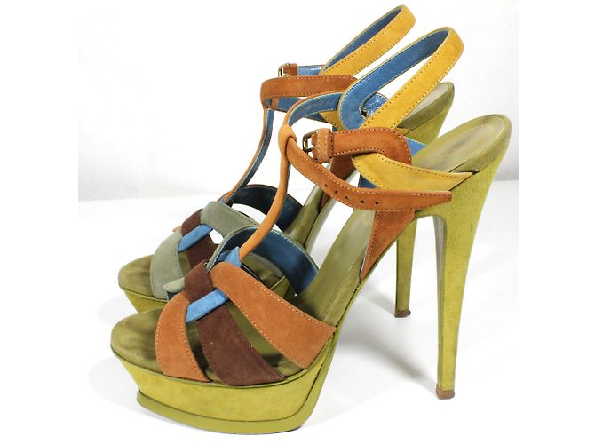 Sandali Yves Saint Laurent Tribute Nubuck 37 - vista 3