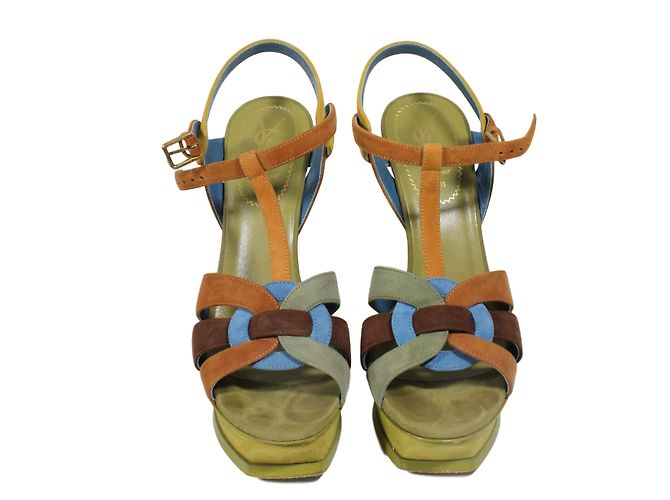 Sandali Yves Saint Laurent Tribute Nubuck 37 - vista 4