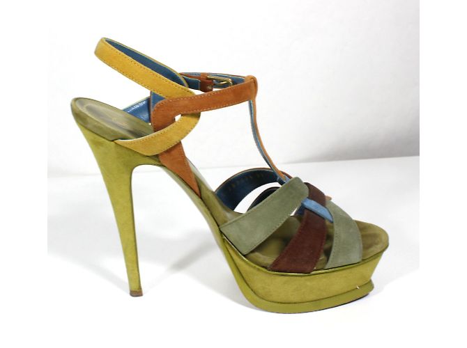 Sandali Yves Saint Laurent Tribute Nubuck 37 - vista 5