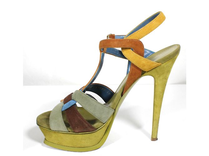 Sandali Yves Saint Laurent Tribute Nubuck 37 - vista 6