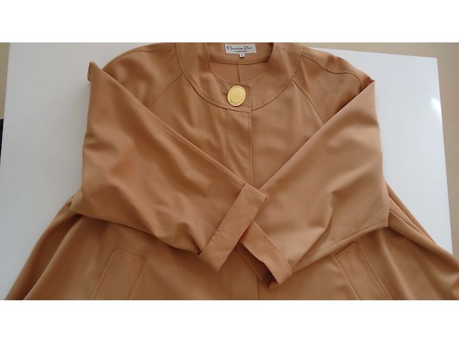 Gabardina Christian Dior de lana marrón Marrón claro - vista 8