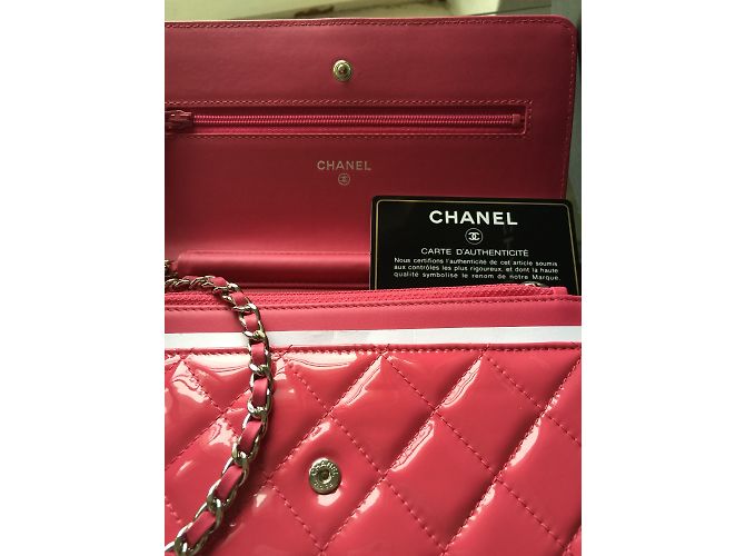 Wallet On Chain Portafoglio Chanel rosa su catena WOC - vista 3